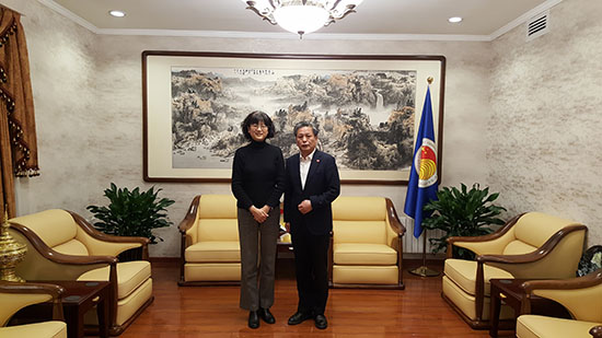 陈德海秘书长会见中国新任驻文莱大使于红