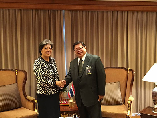 杨秀萍秘书长拜会泰国外交部部长助理