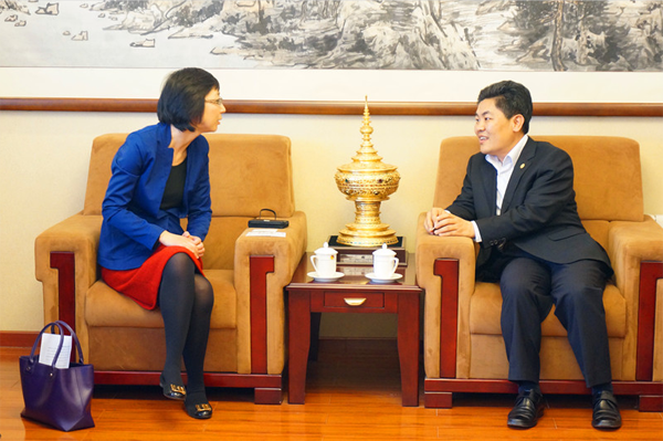 马明强秘书长会见中国国家开发银行国金局副局长
