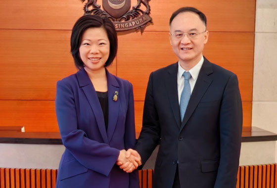 外交部部长助理农融访问新加坡