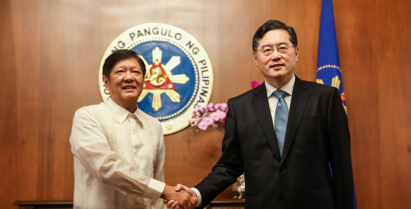 菲律賓總統馬科斯會見秦剛
