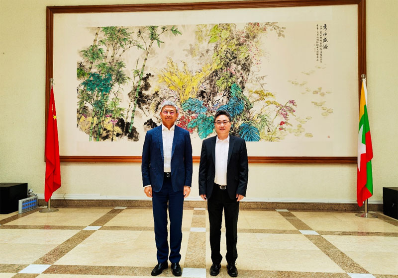 Secretary General Shi Zhongjun Meets Ambassador Chen Hai of China to Myanmar 